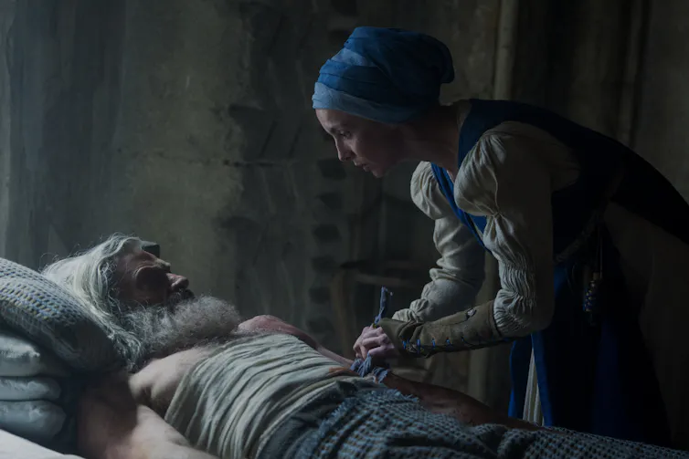 Robin Hood being bloodlet by a nun