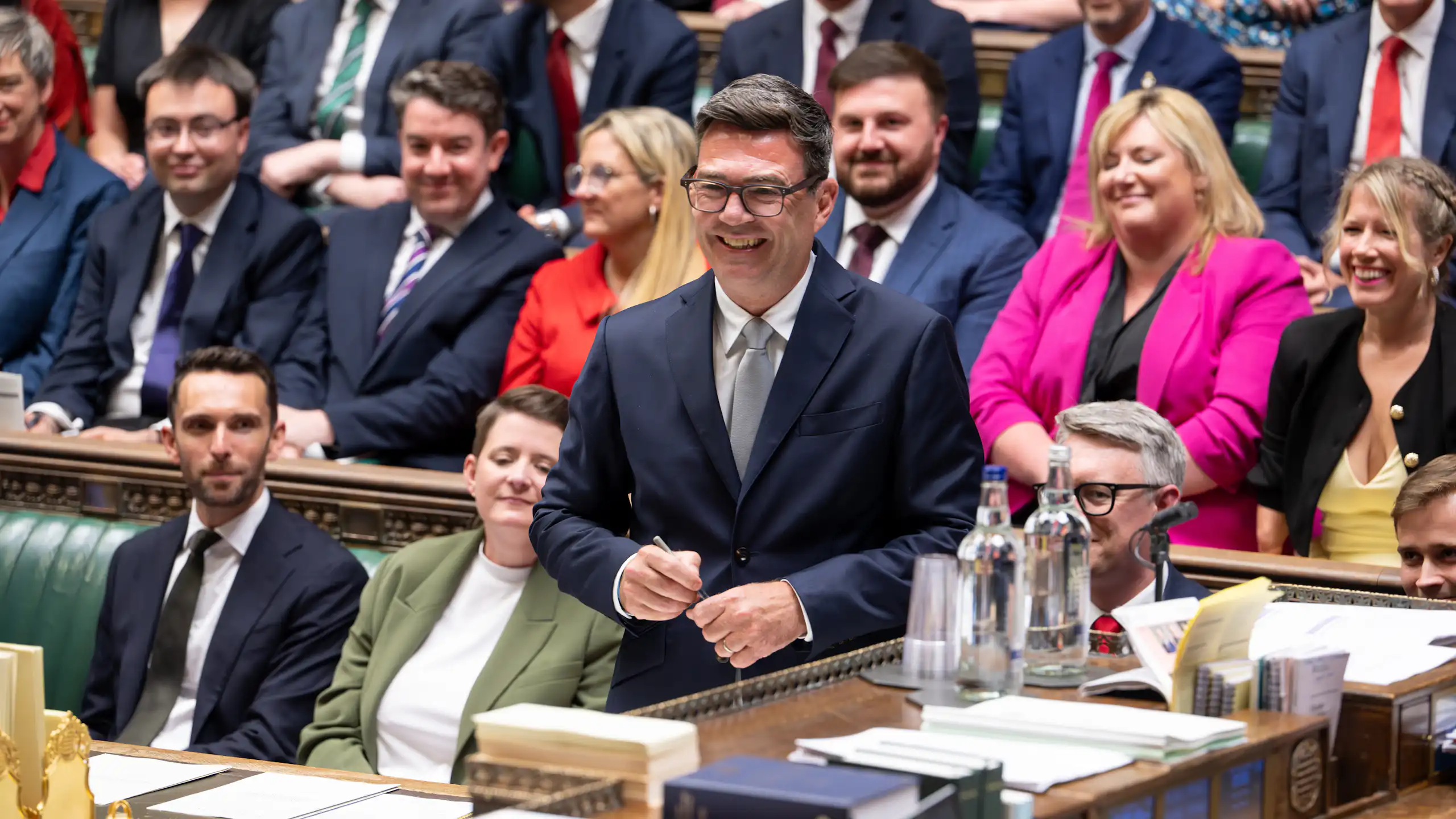 Andy Burham is sworn in as an MP in the UK parliament.