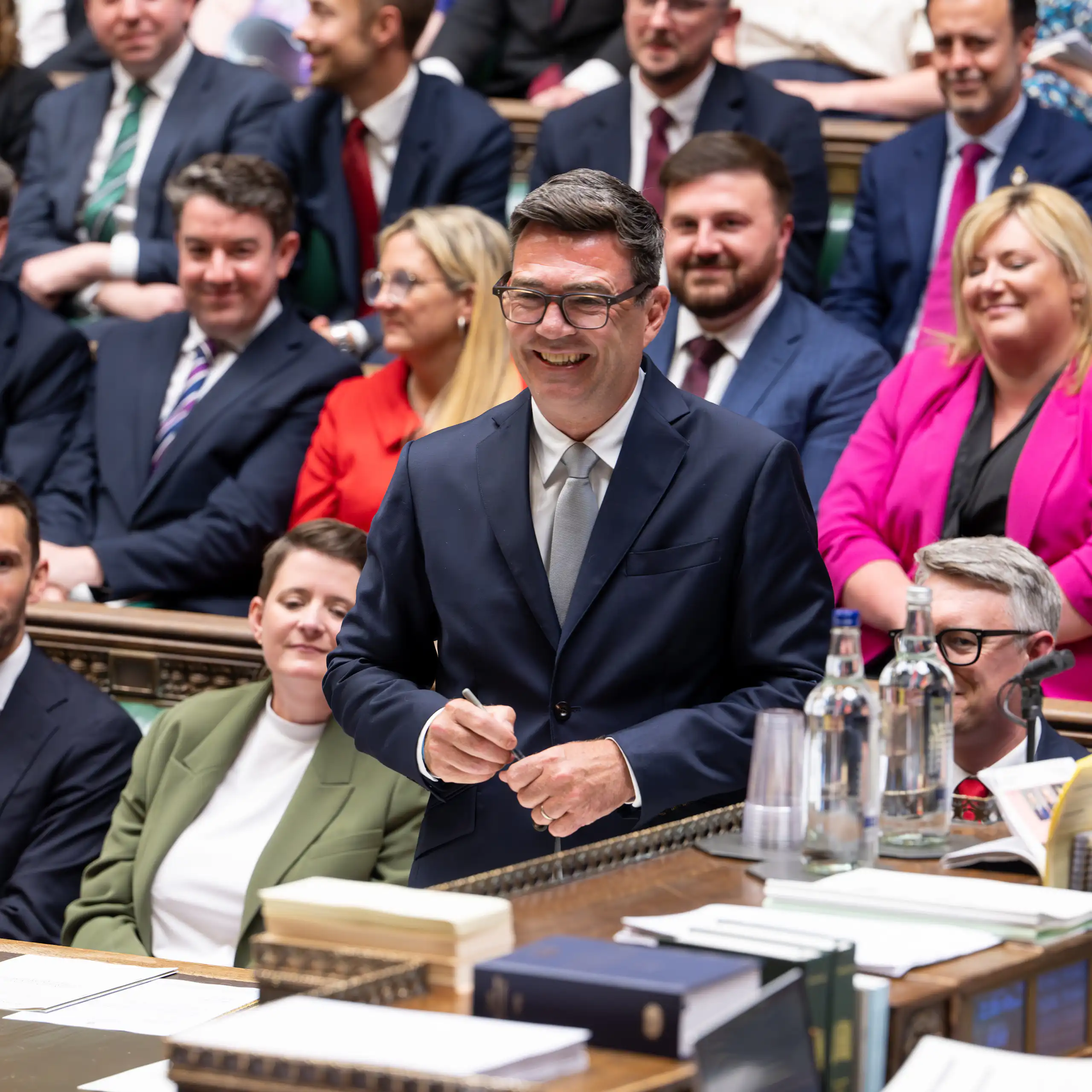 Andy Burham is sworn in as an MP in the UK parliament.