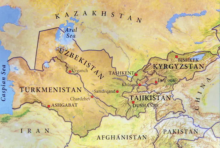 Map of Central Asia.