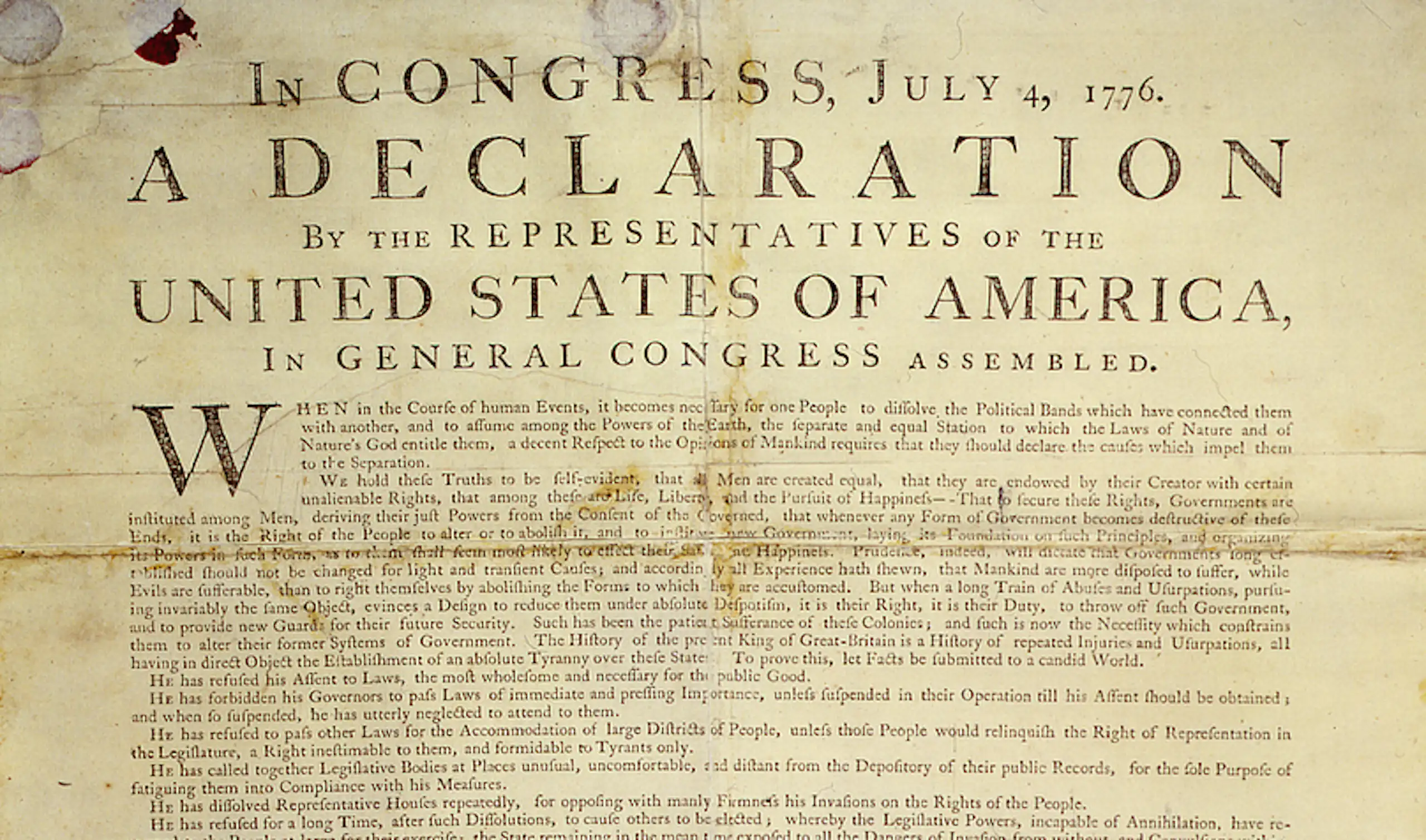 La déclaration d'indépendance des États-Unis