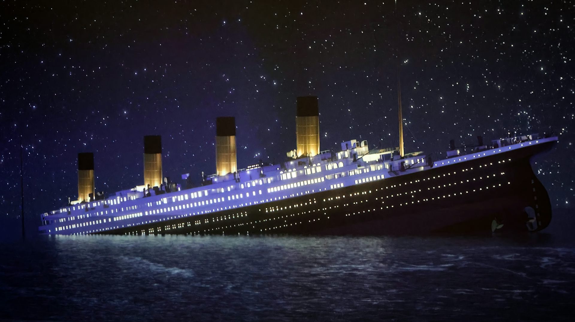 Reconstitution du naufrage du RMS Titanic.
