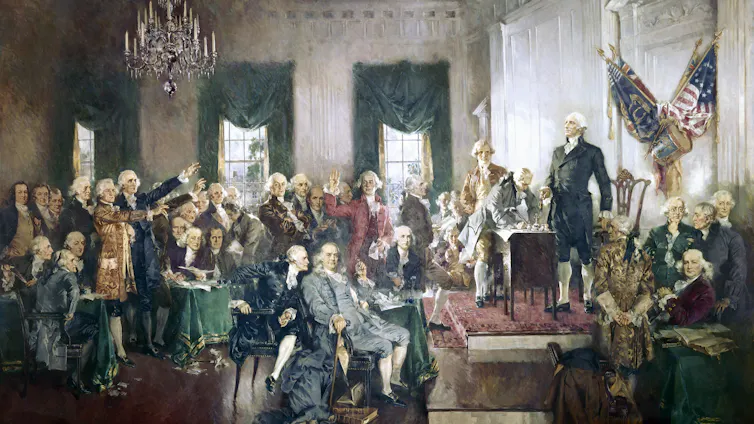 Delegates at the signing of the U.S. Constitution