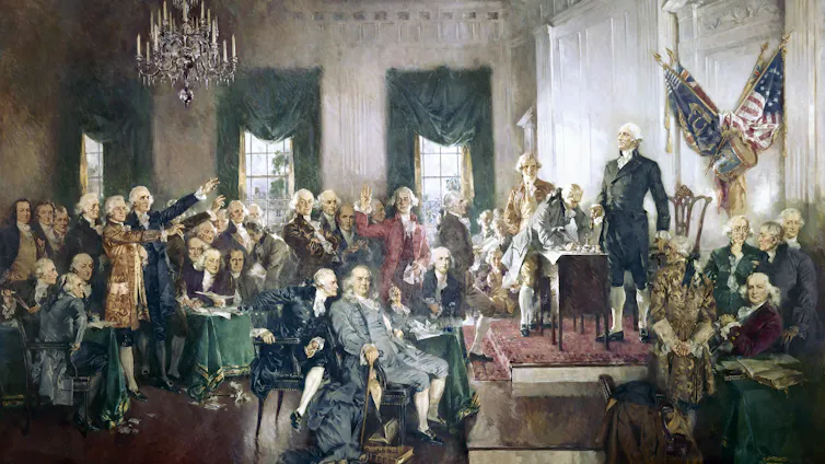 Delegates at the signing of the U.S. Constitution