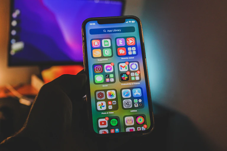 A collection of app icons on a phone screen.