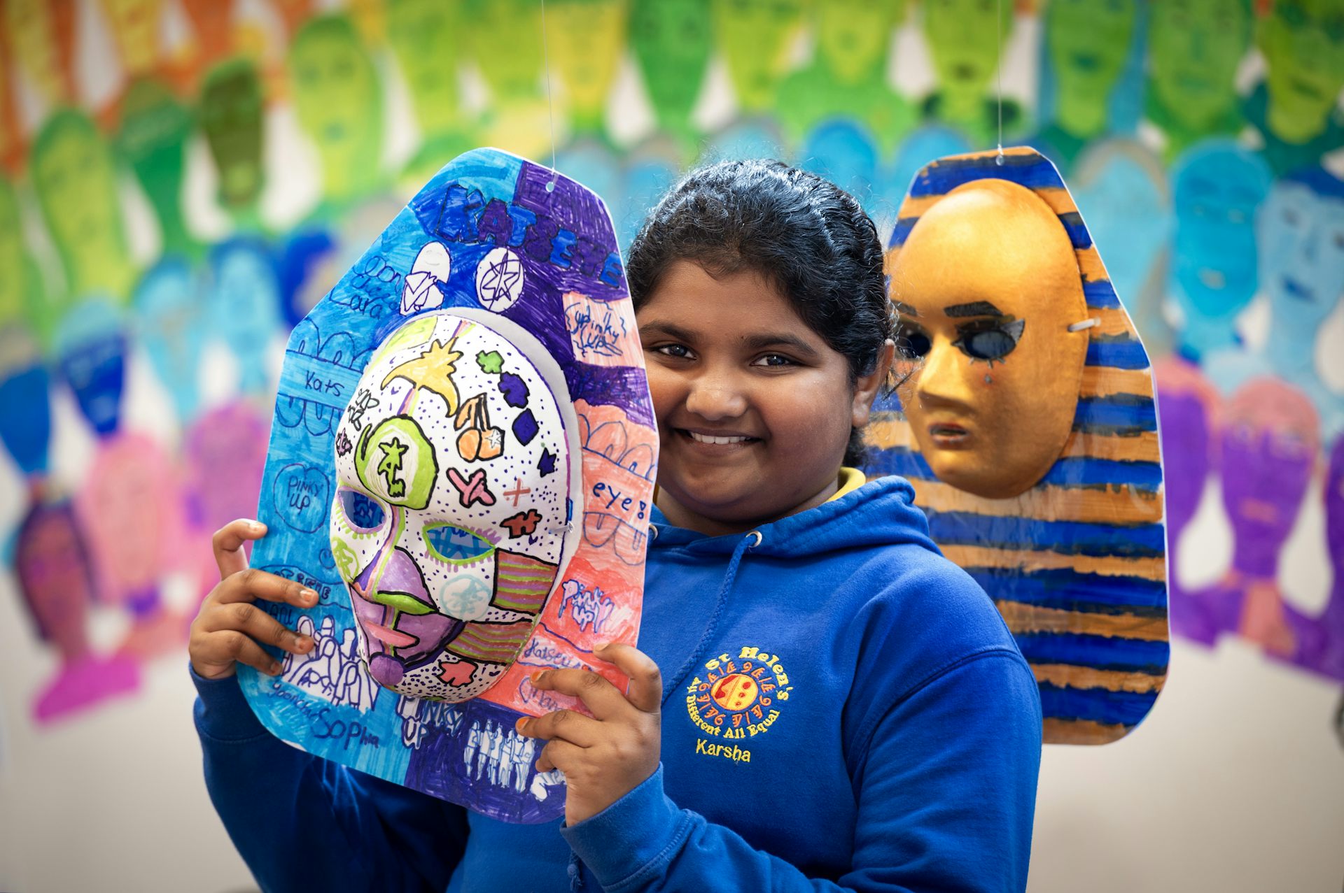 A child with a mask