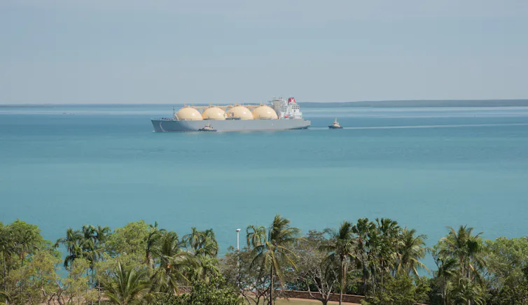 An LNG tanker off the coast of Darwin.