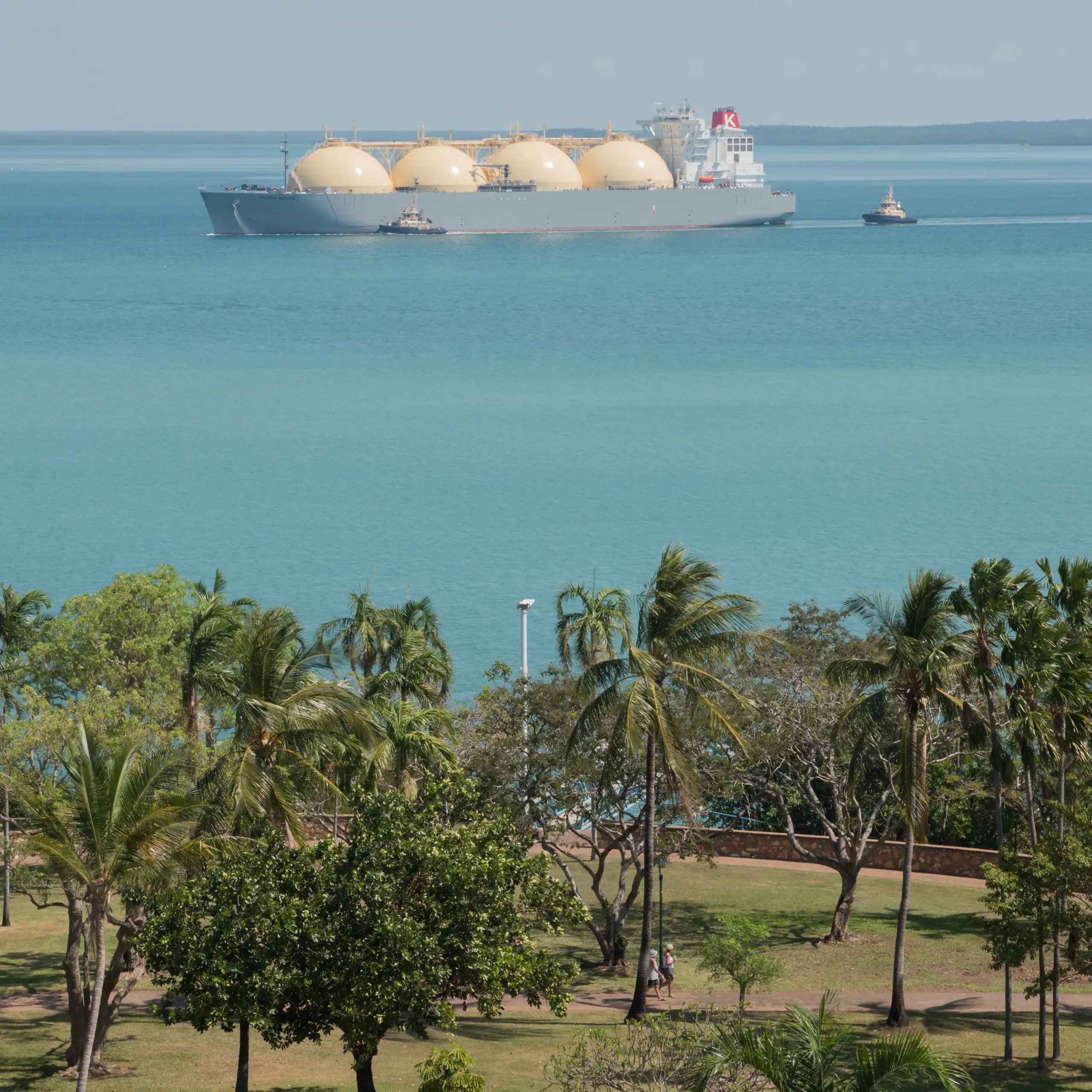 An LNG tanker off the coast of Darwin.