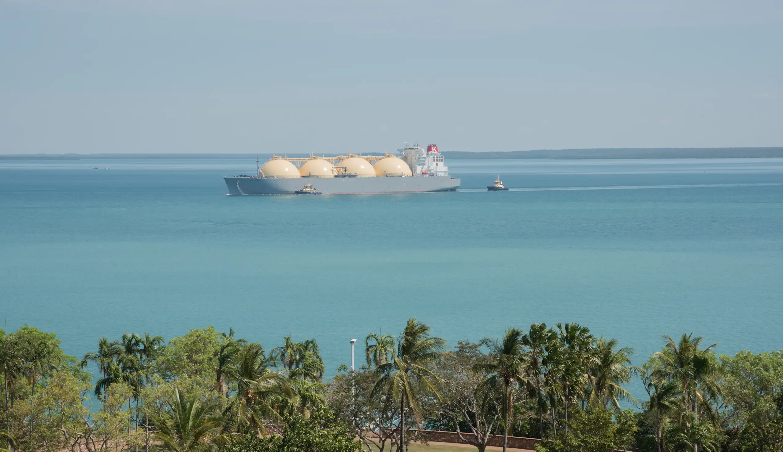 An LNG tanker off the coast of Darwin.