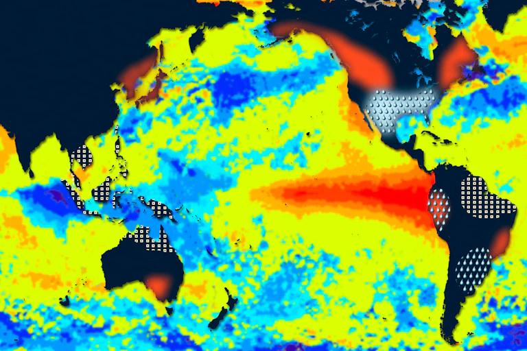 Map of El Nino temperatures