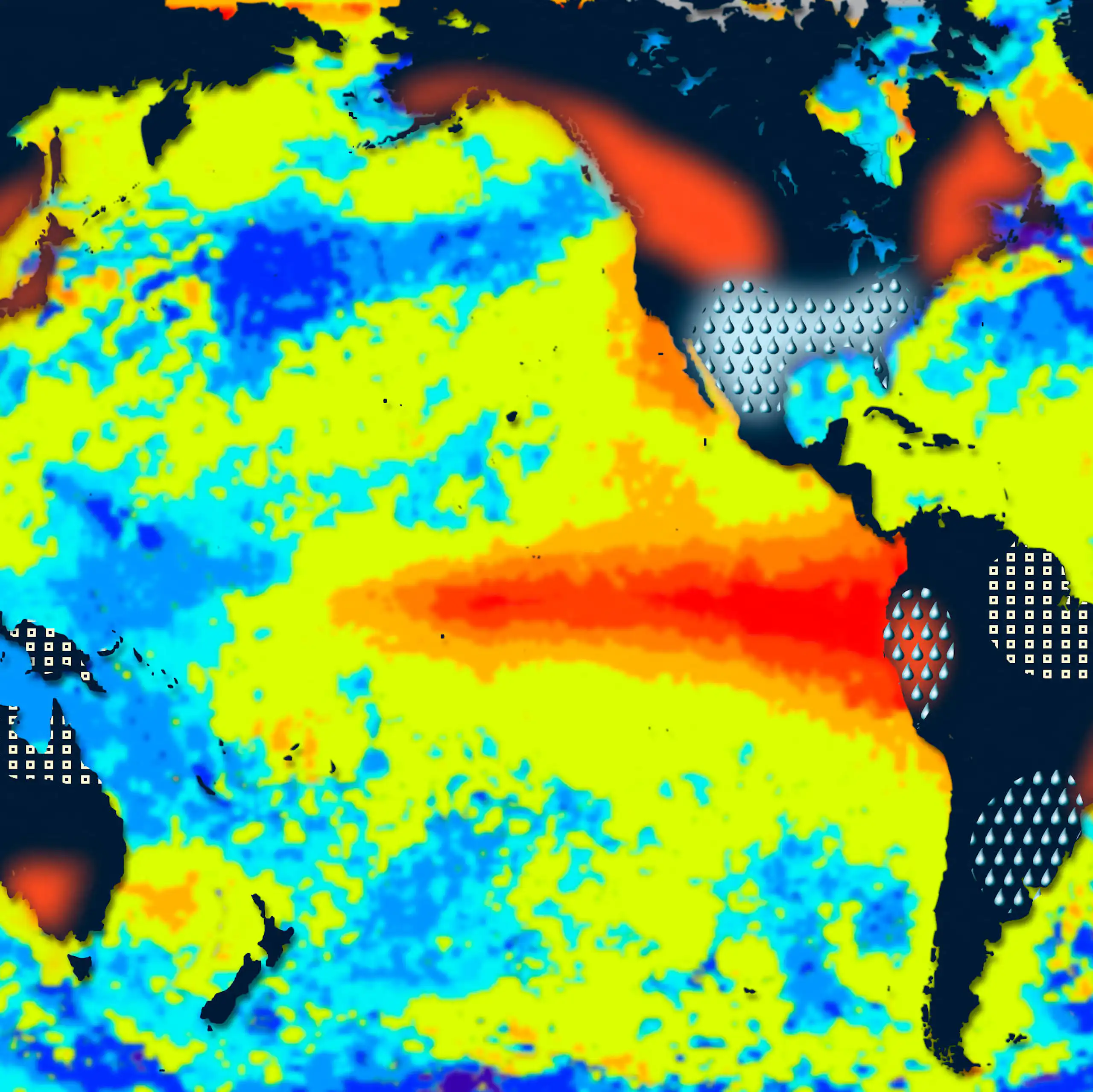Map of El Nino temperatures