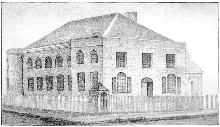 The Supreme Court building, pencil drawing