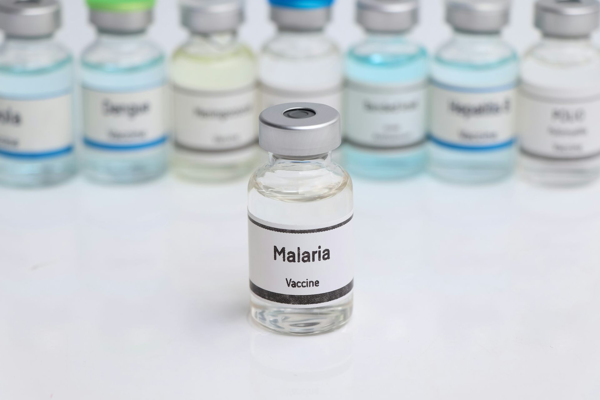 Vial de vacuna contra la malaria.