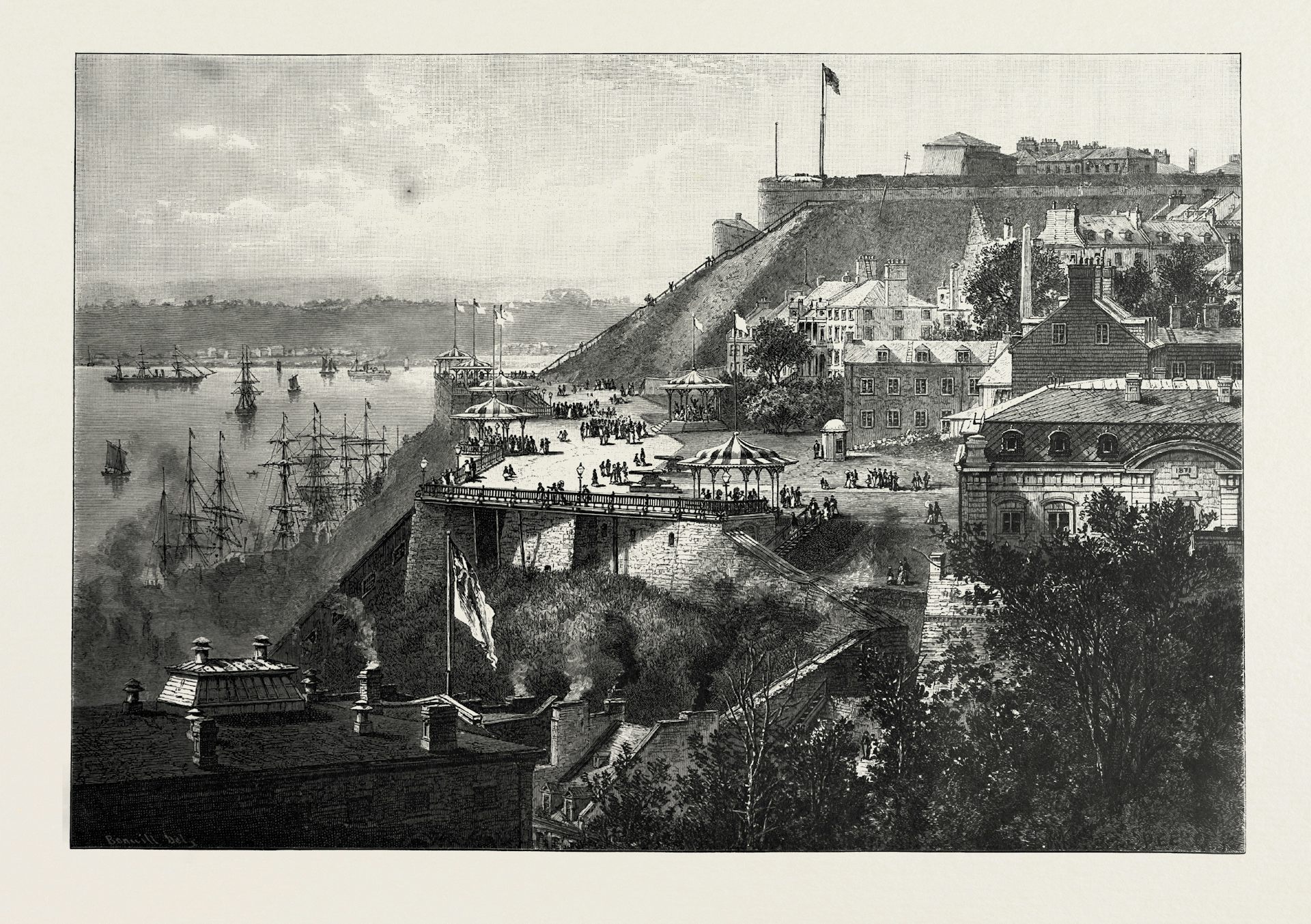 An old black and white engraving.