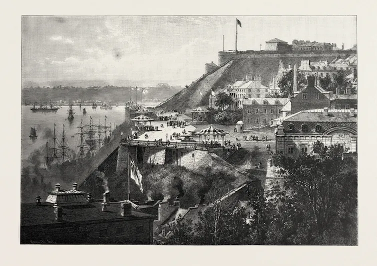 An old black and white engraving.