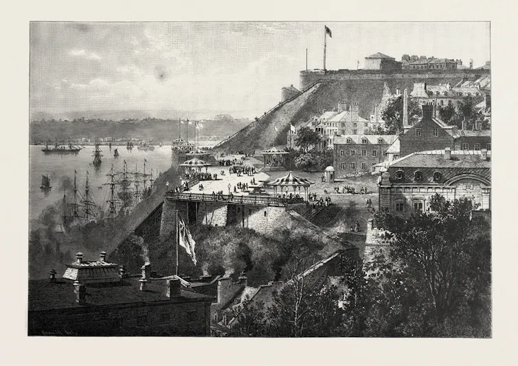 An old black and white engraving.