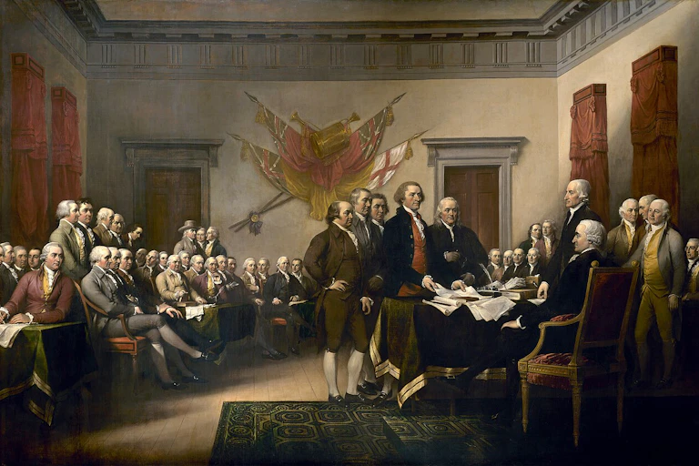 John Trumbull's painting, Declaration of Independence.
