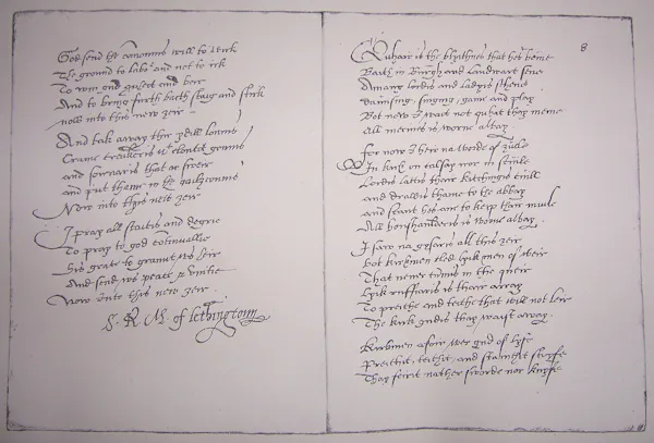 Two pages of the Maitland Quarto Manuscript transcribed by Marie Maitland.