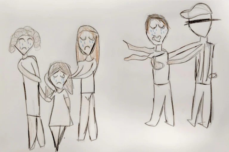 A drawing by a child whose parent was deported.