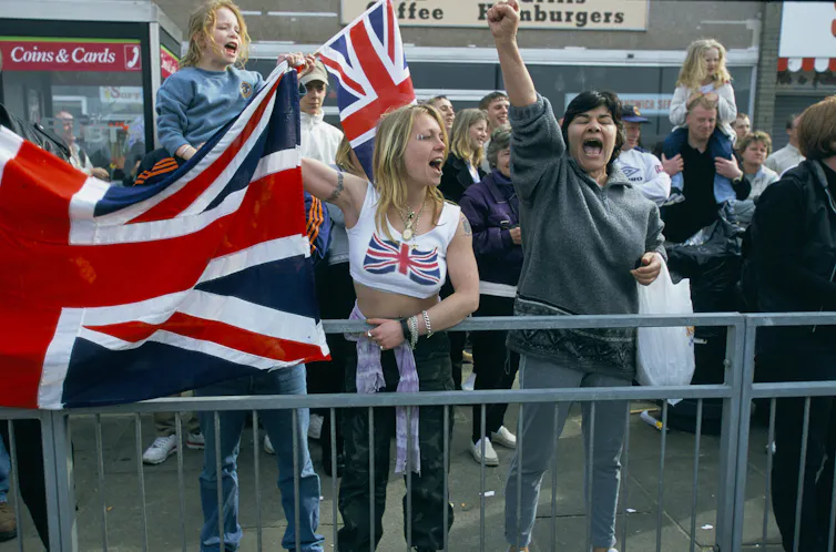 Anti-immigration campaigners in Margate, Kent.