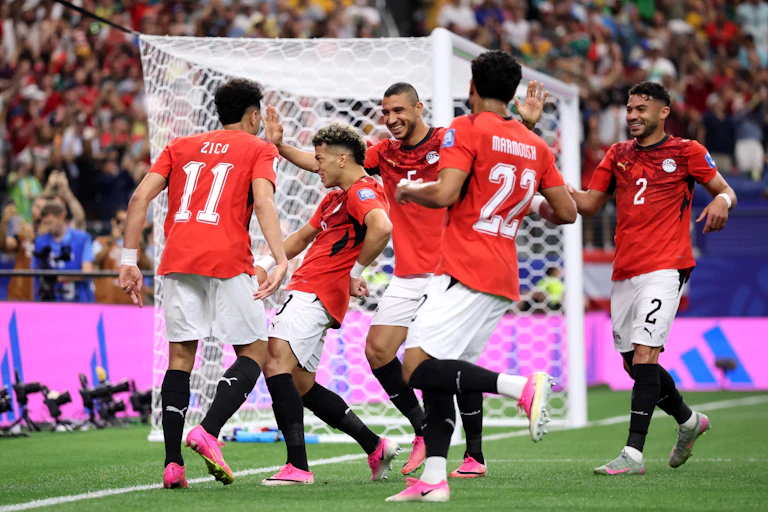 Egyptian players celebrate