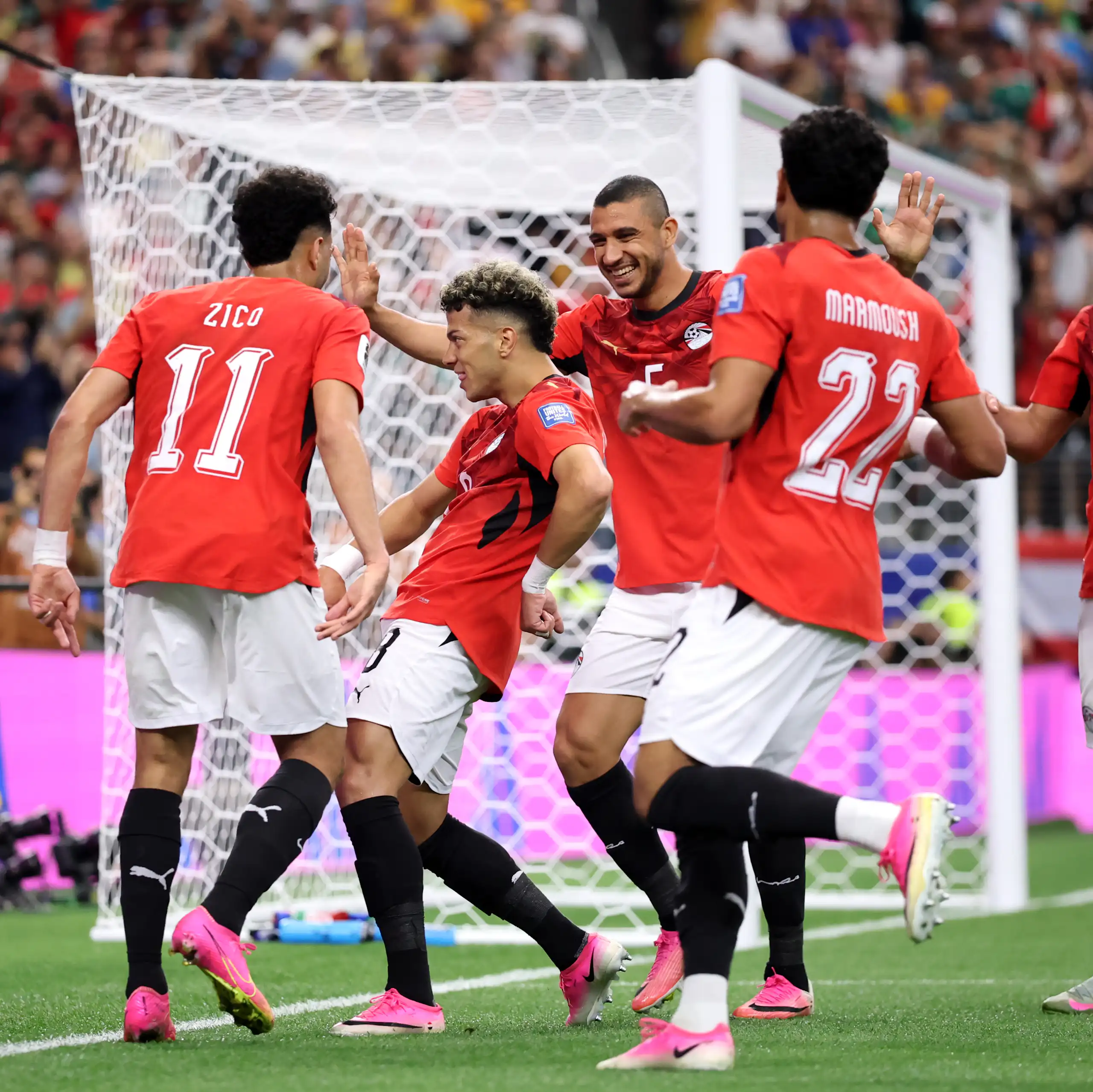 Egyptian players celebrate