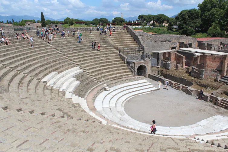 Imagen del teatro romano de Pompeya