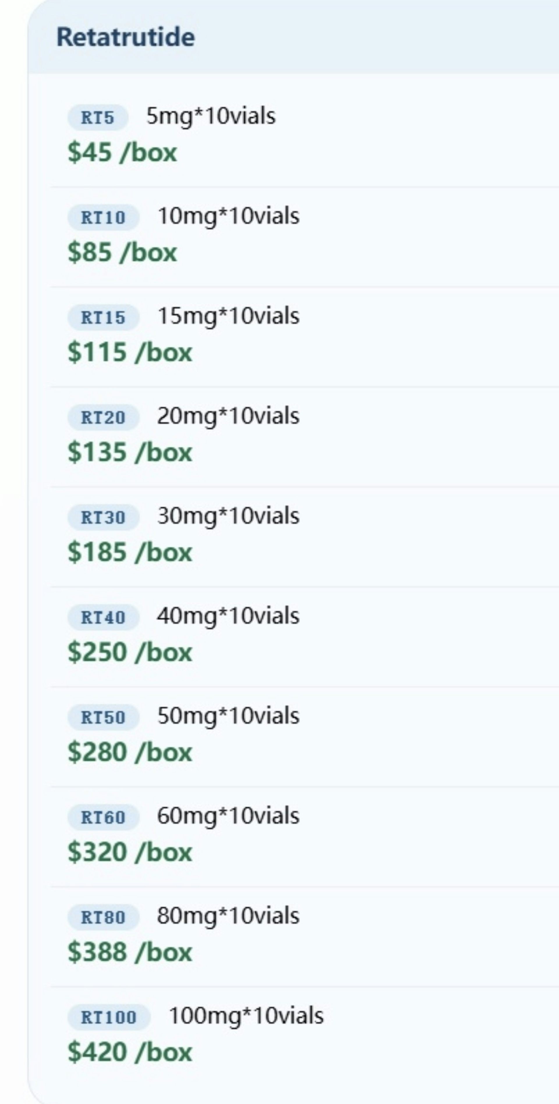 Order options for RT