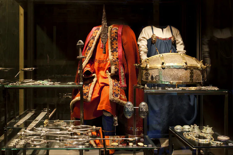Viking attire and jewellery at the National Museum of Denmark.