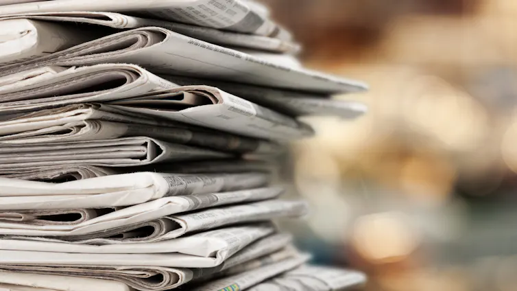 stock photo of stack of newspapers