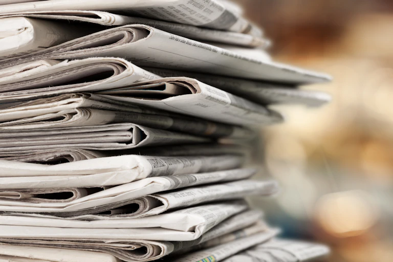 stock photo of stack of newspapers