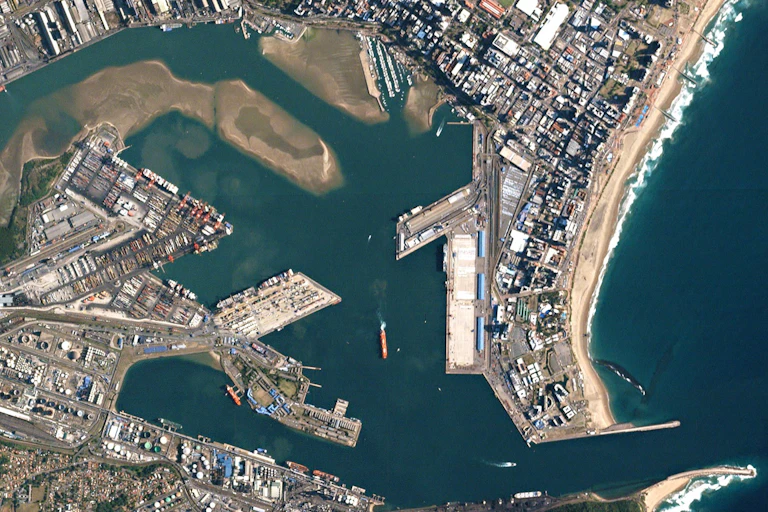 Aerial view of a port