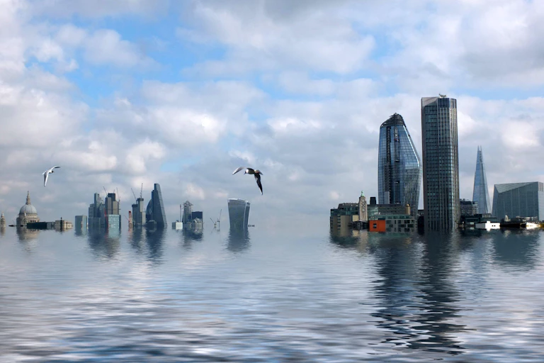 Flooded London concept image