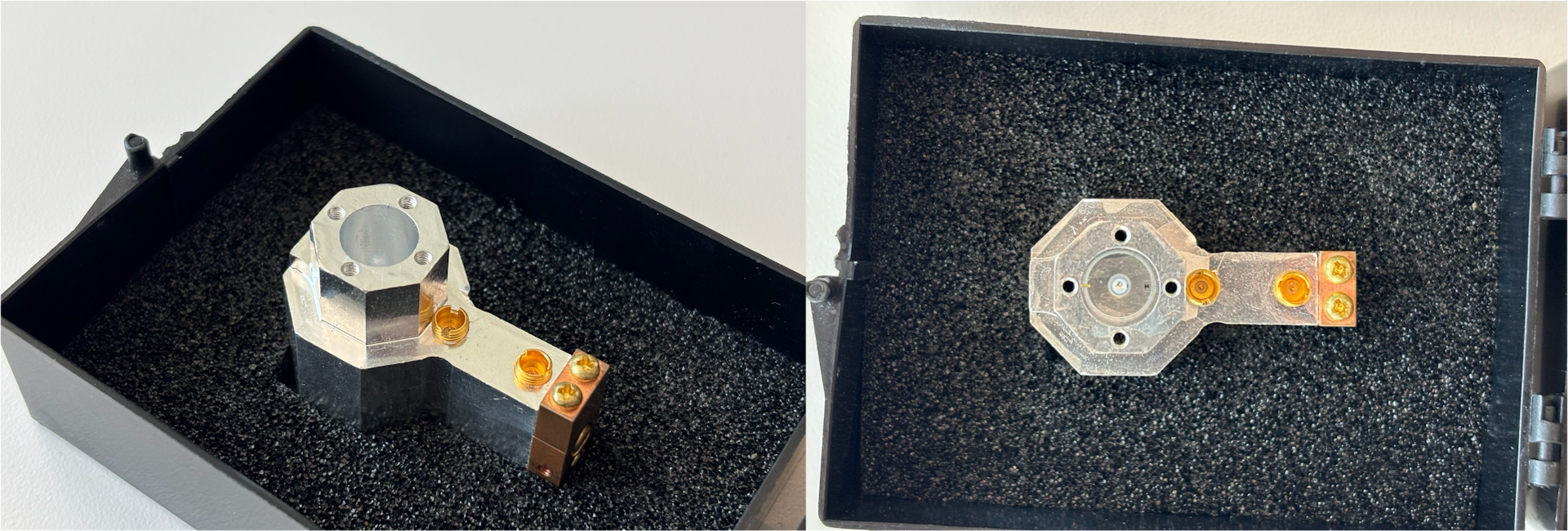 Une cavité d’aluminium pouvant contenir des ondes électromagnétiques du spectre des micro-ondes