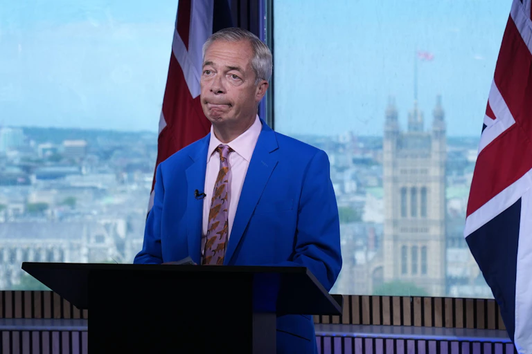 Nigel Farage during his statement