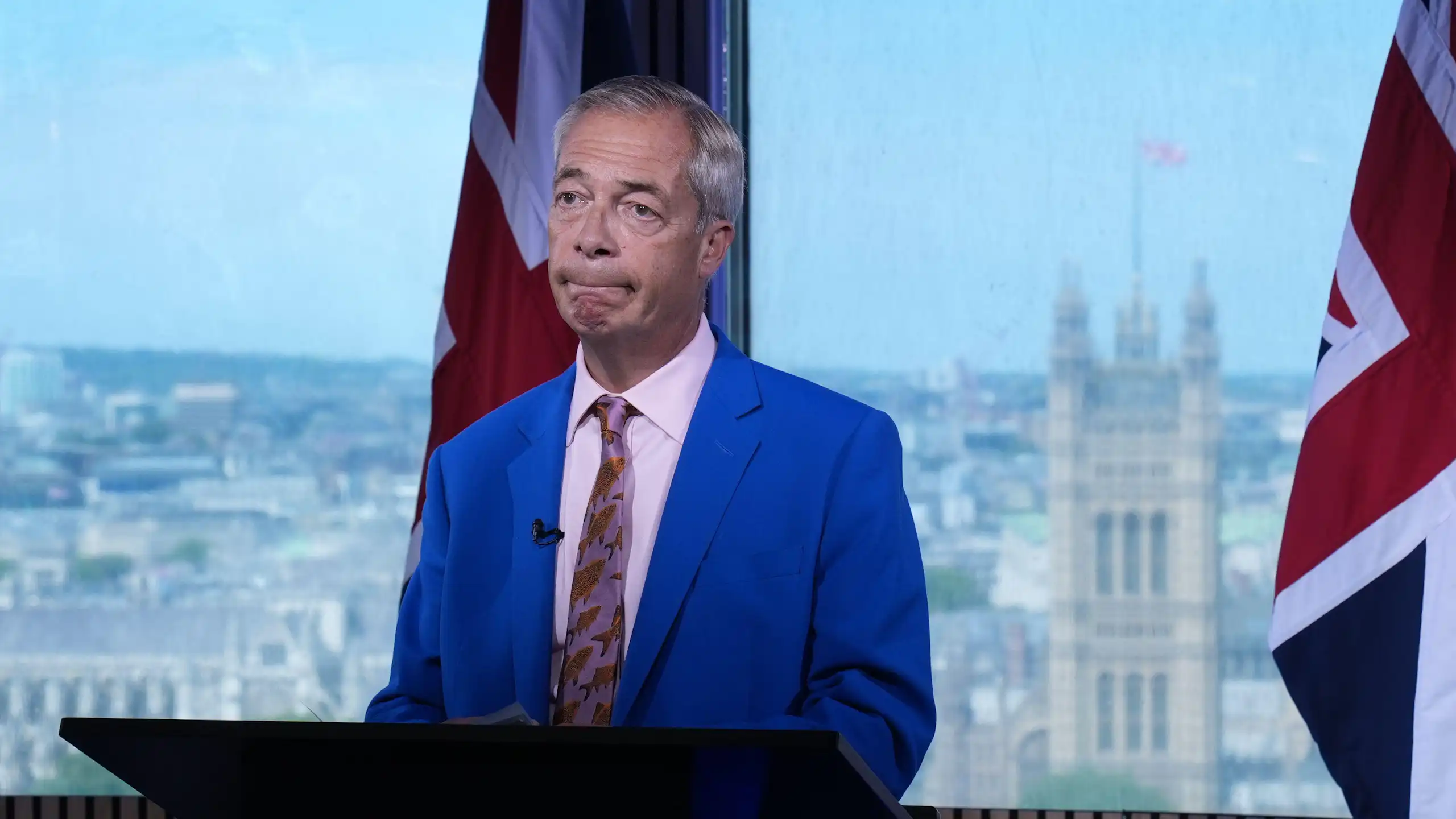 Nigel Farage during his statement