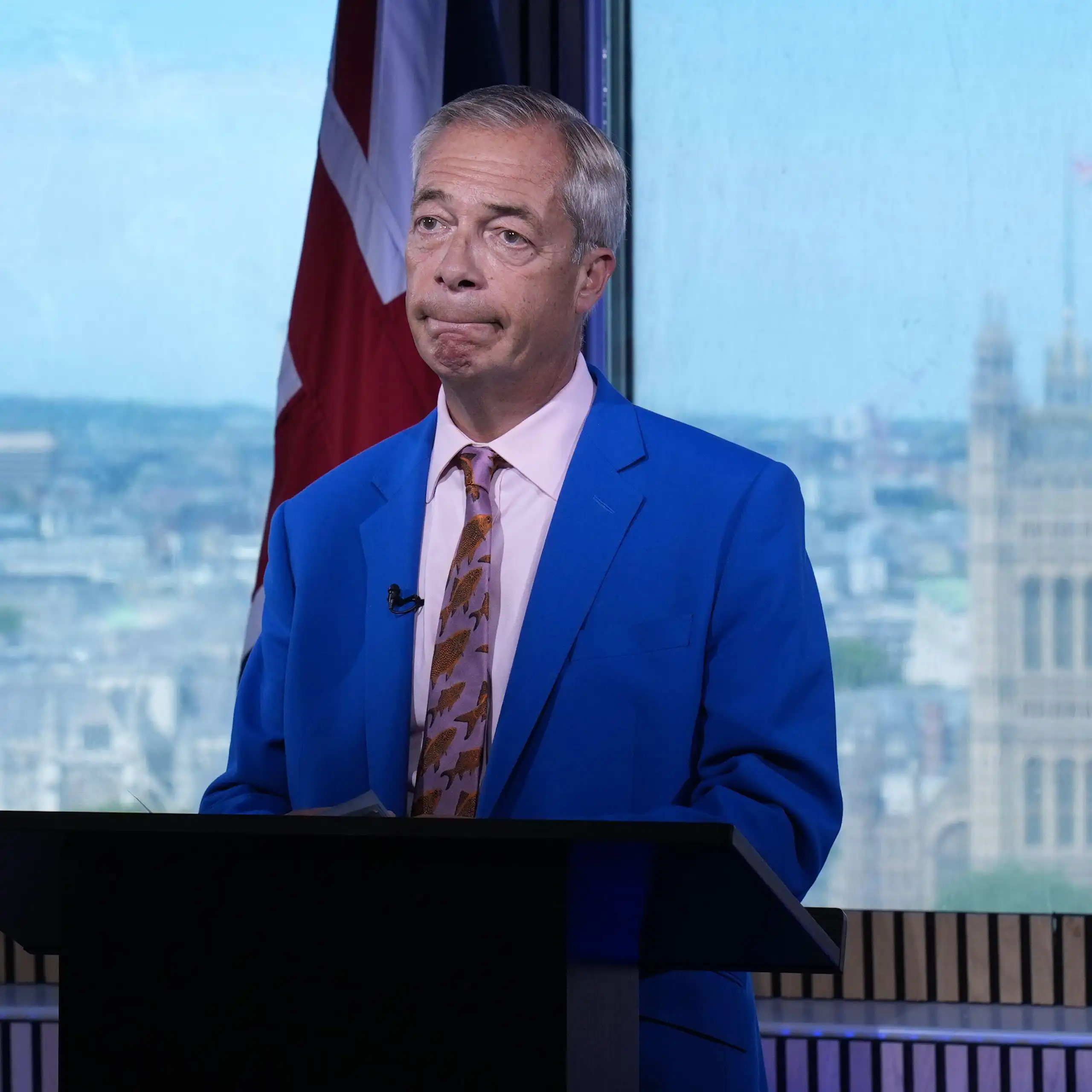 Nigel Farage during his statement