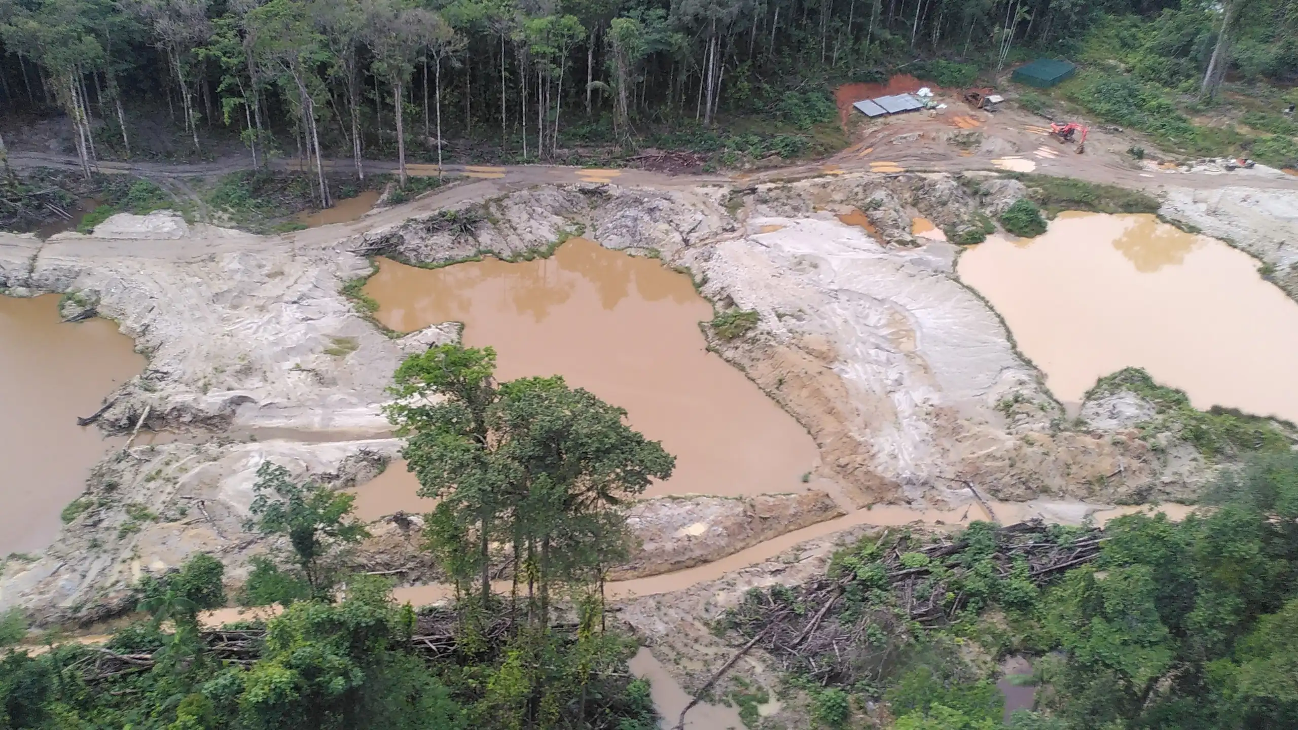 Vue aérienne de la mine