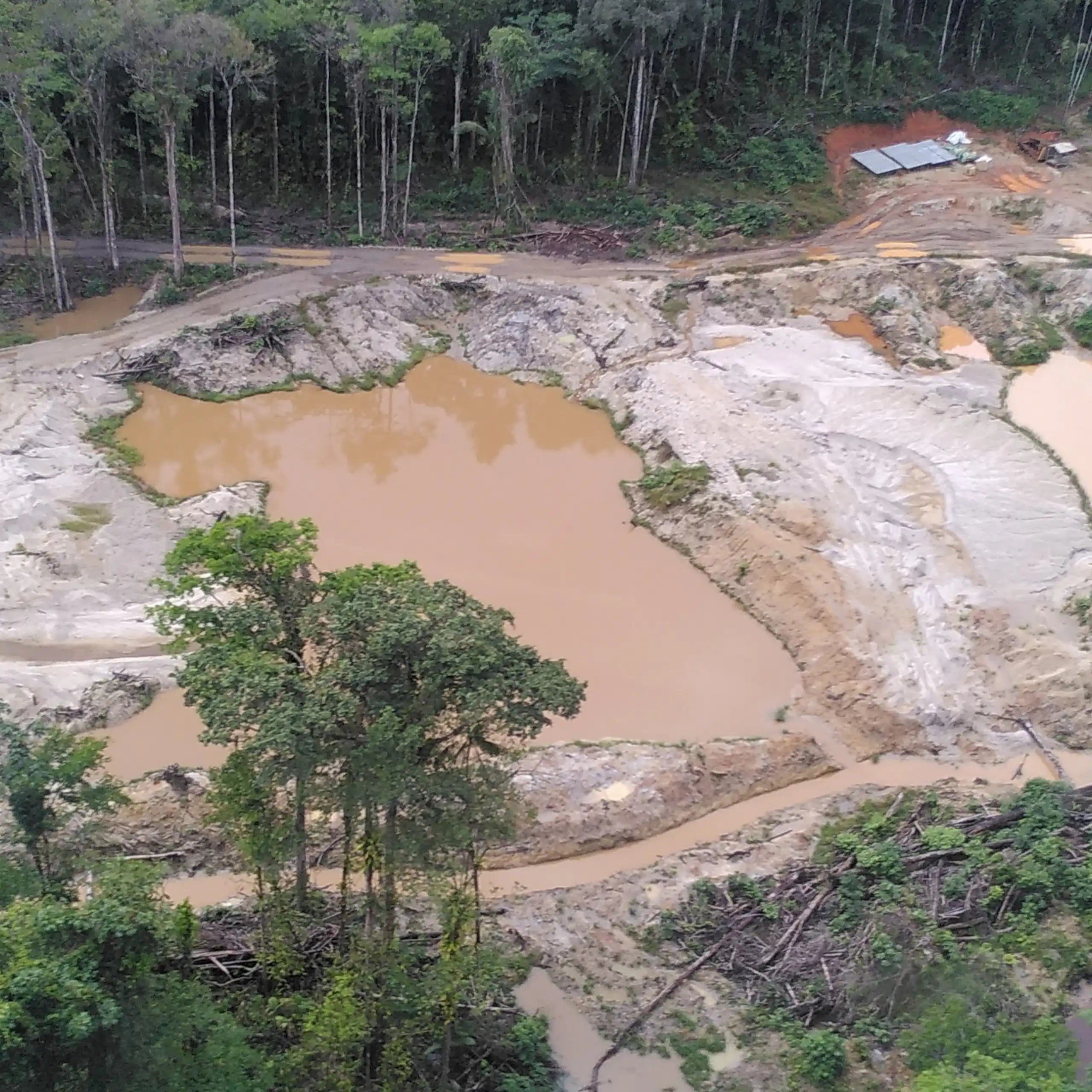 Vue aérienne de la mine