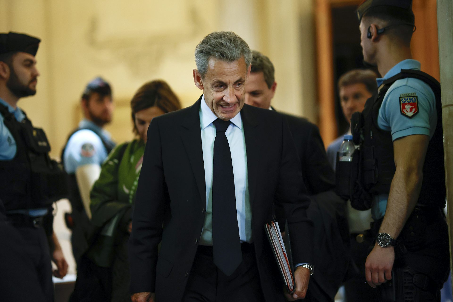 Former French president, Nicolas Sarkozy leaves a Paris court in May 2026.