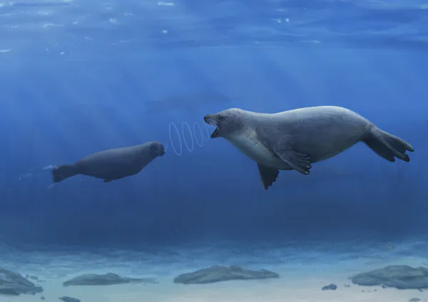 An early seal communicating underwater.