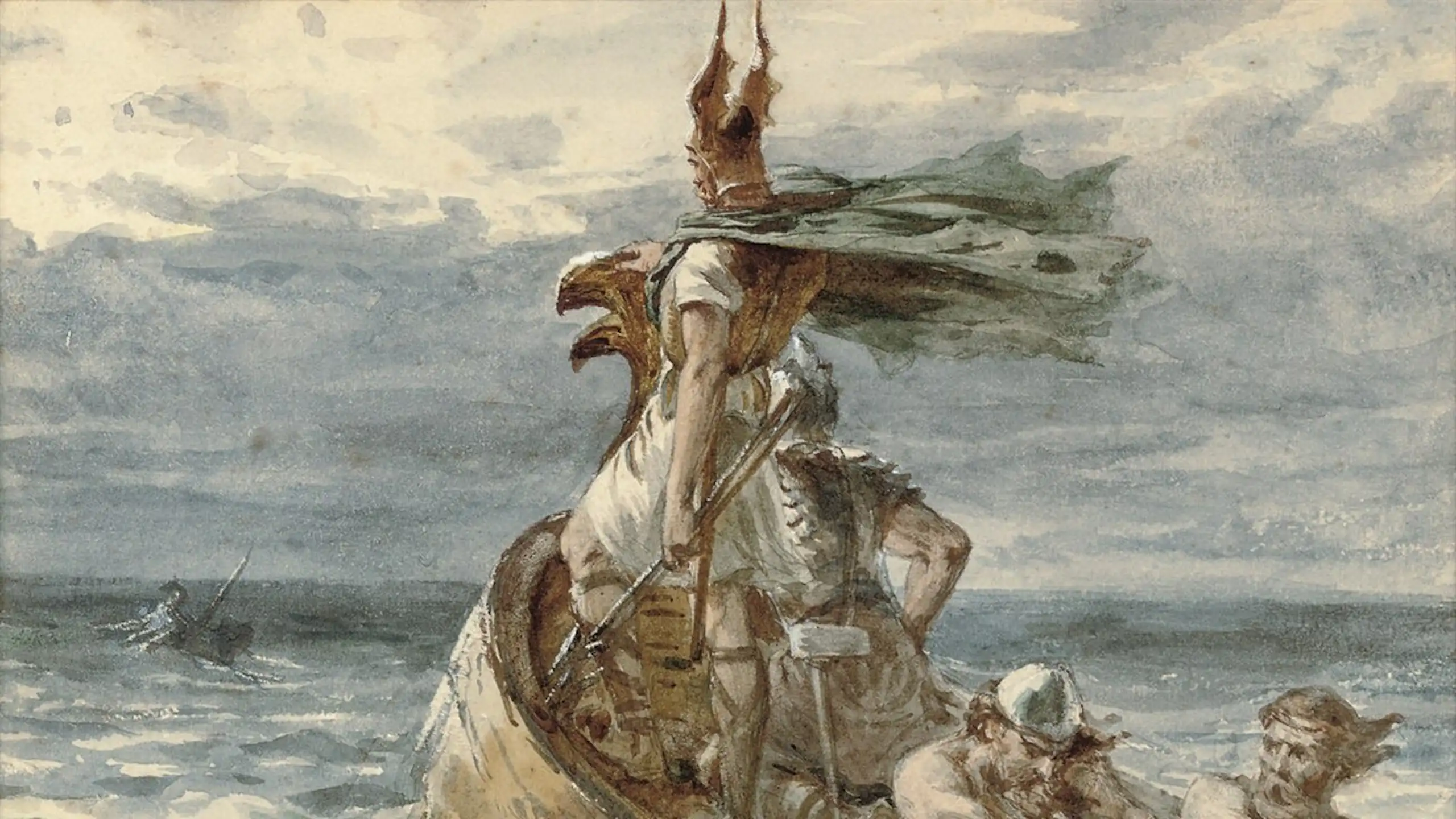 Vikings Heading for Land, tableau de Dicksee