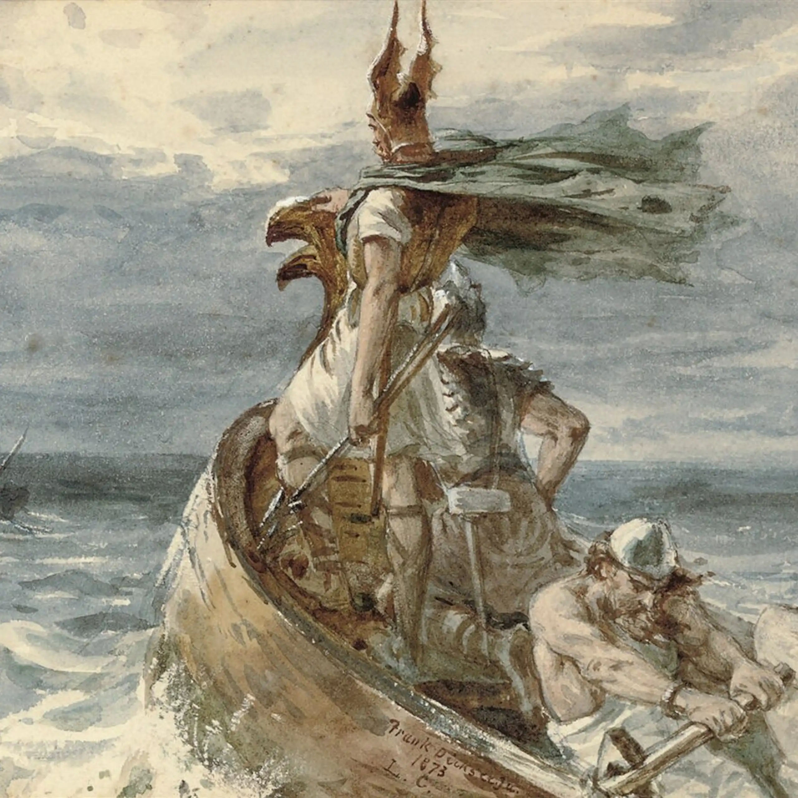 Vikings Heading for Land, tableau de Dicksee