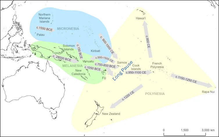 Annotated map of Pacific