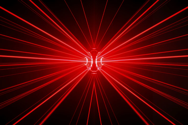 Red laser beams