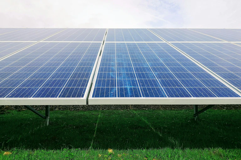 Solar panels against the sky.