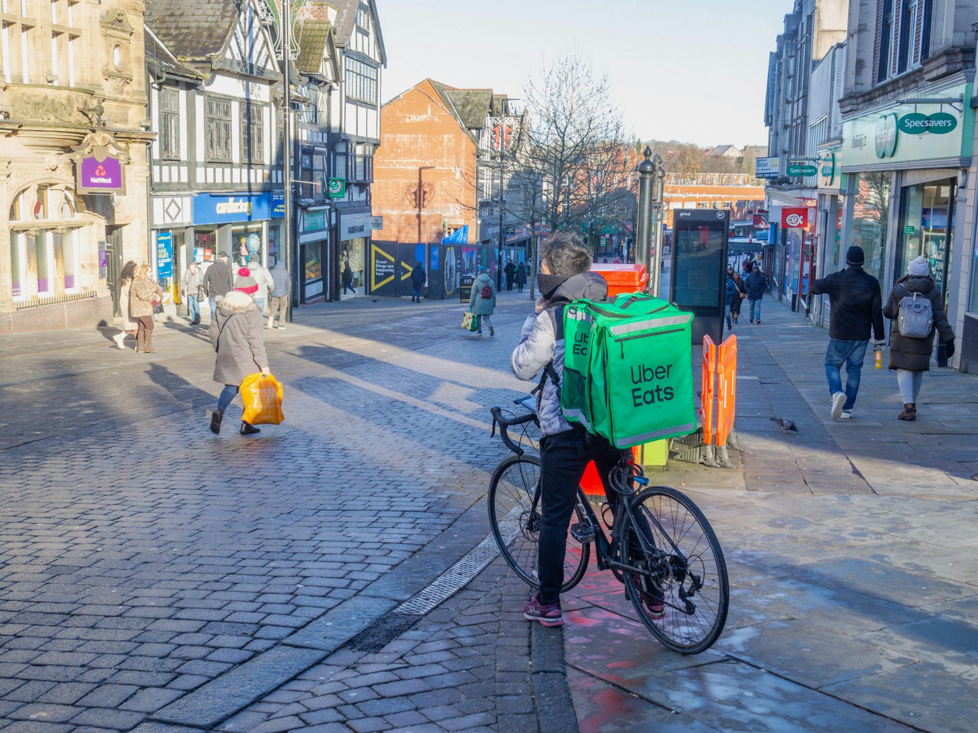Uber Eats delivery person in Wigan