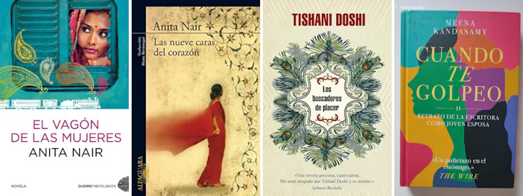 De la India al mundo: cinco escritores contemporáneos que muestran los desafíos de un mundo 'glocal' 2 Portadas de Coches de mujeres, Nueve caras del corazón, Buscadores de placer y Cuando te golpeo.