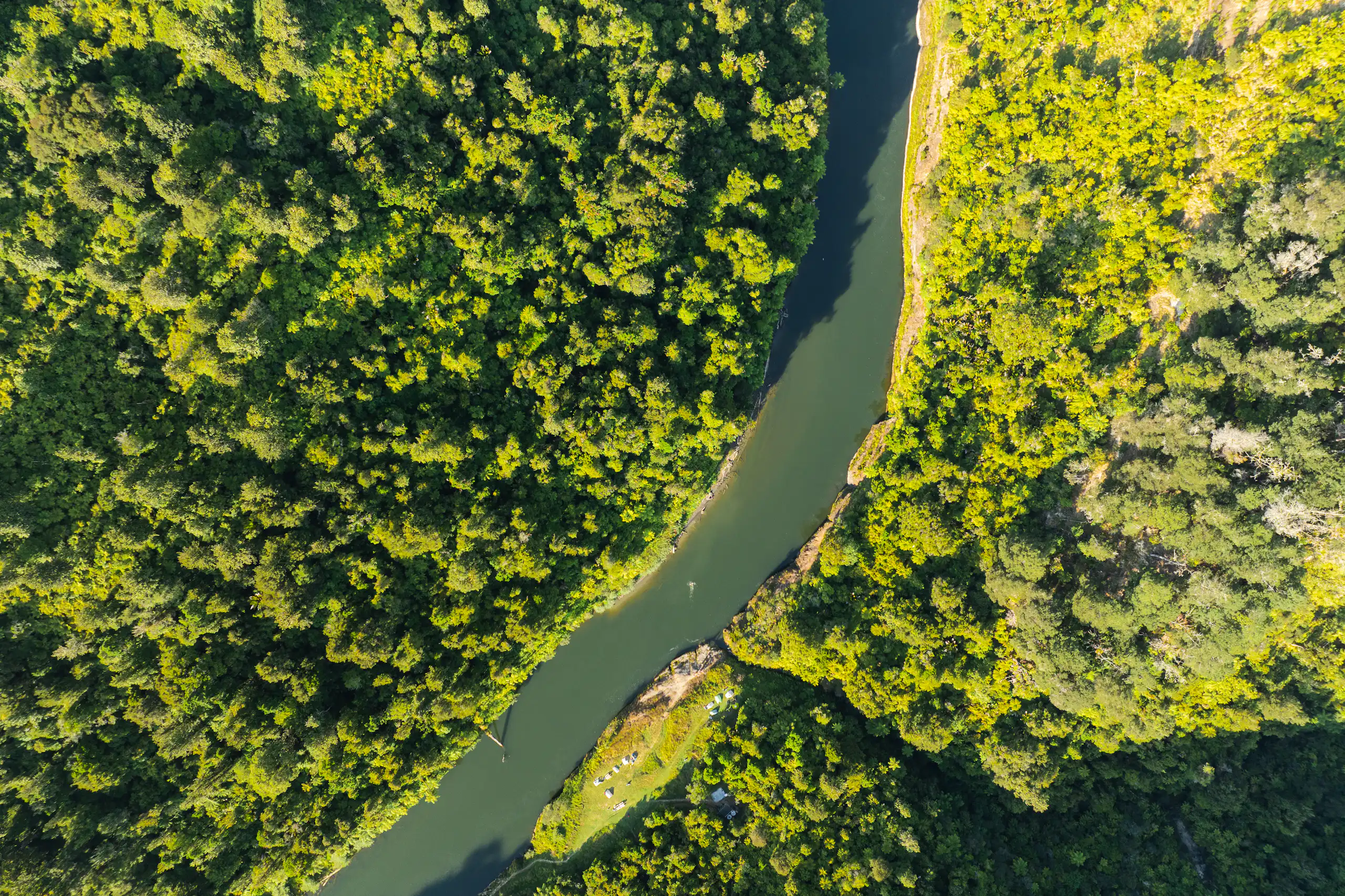 Aerial view of the Whanganui river