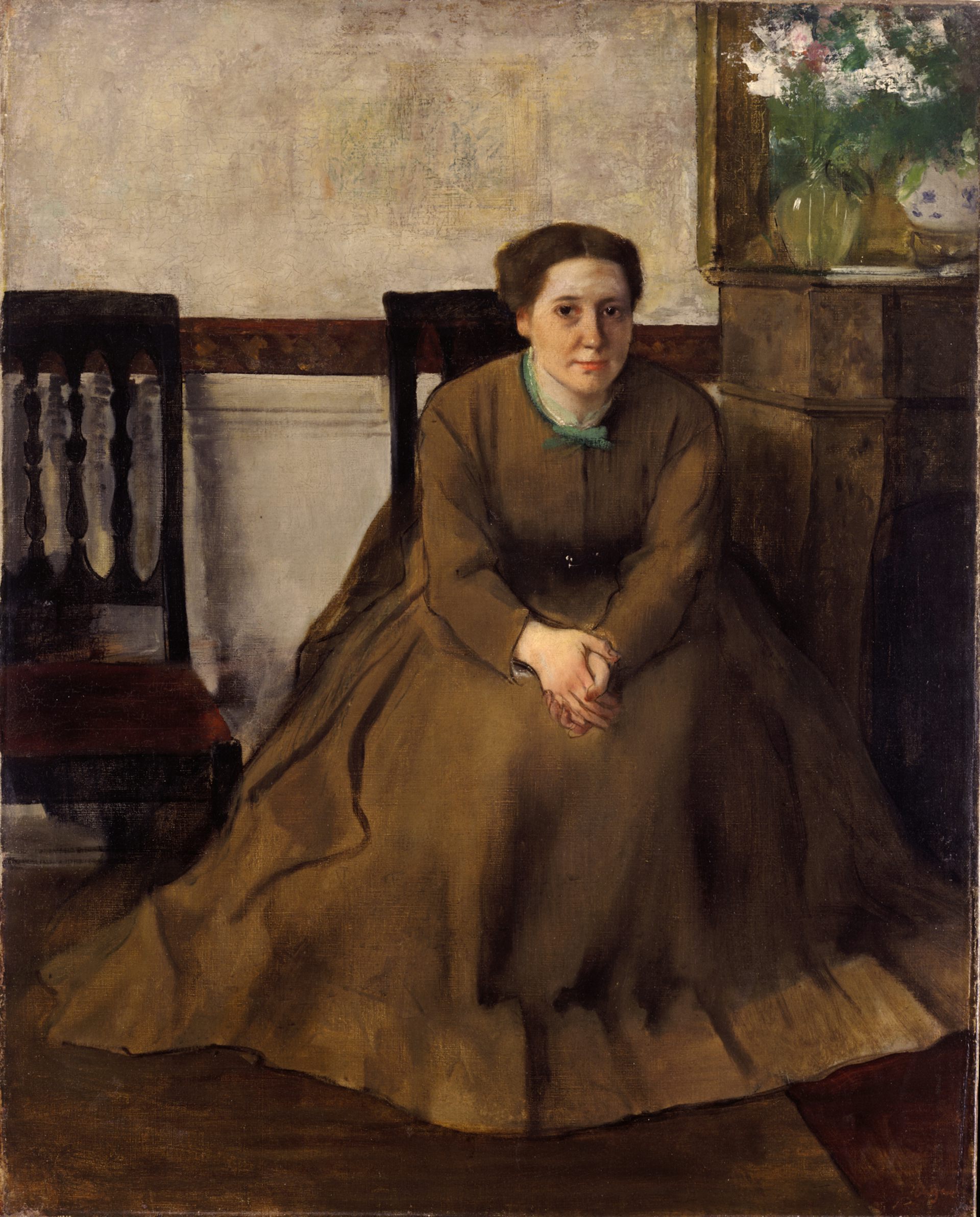 Oil painting of a woman.